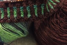Taking a break from #jewelry to work on a sweet little #merinowool hat. @syme9 got me this dreamy brown sock weight @malabrigoyarn and I couldn't resist the super soft Mille Colori Baby yarn from @langyarns_official to go with it!Hat pattern is my own variation on the Pompom Hat by evvvie on @ravelry